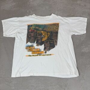 Vintage 90s Black Queens Ancient History Shirt Mens L White Preowned Stain Flaws